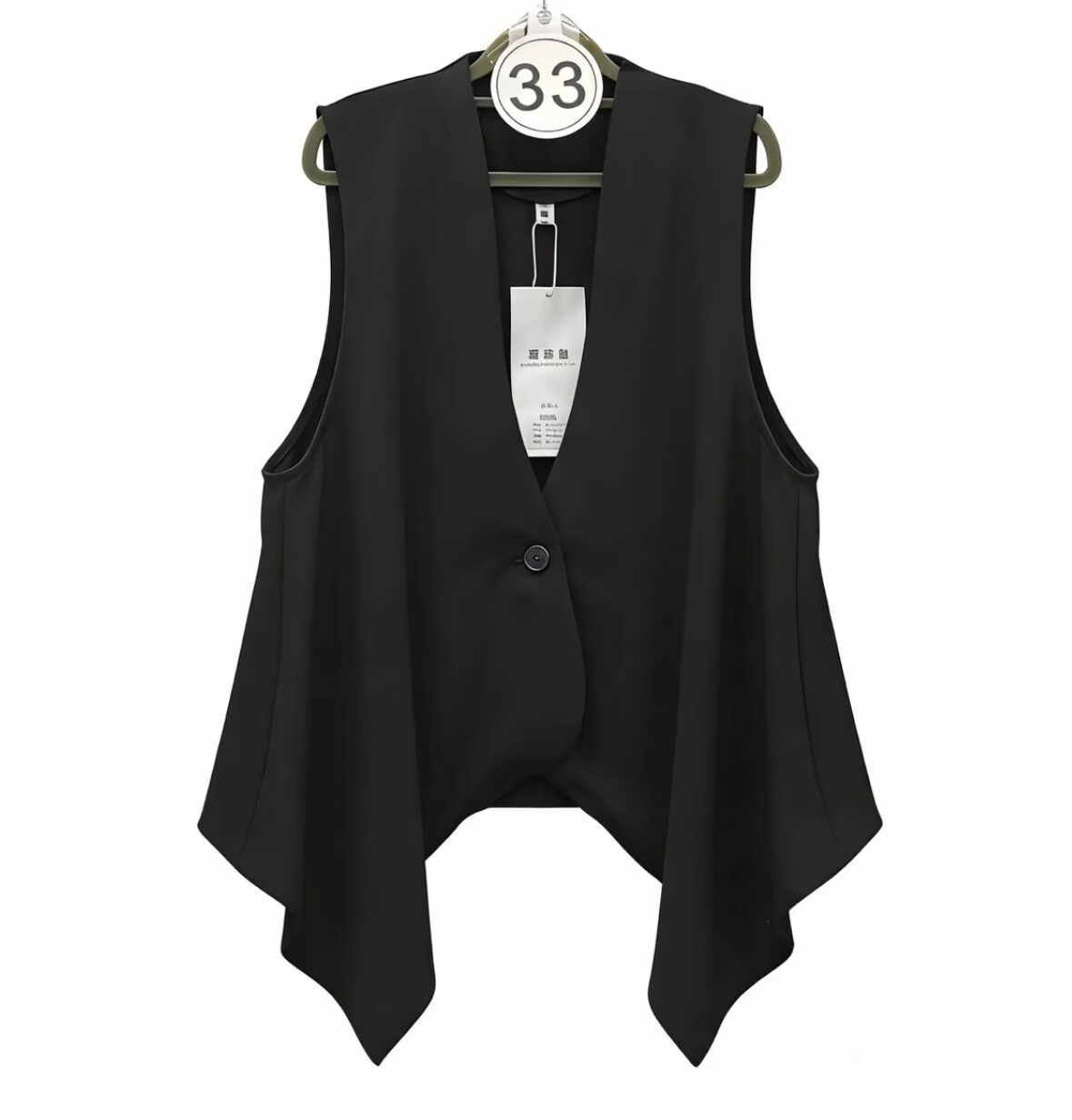 Irregularly designed V-neck sleeveless vest, suitable for spring, summer, autumn, and winter, simple and versatile, perfect for commuting