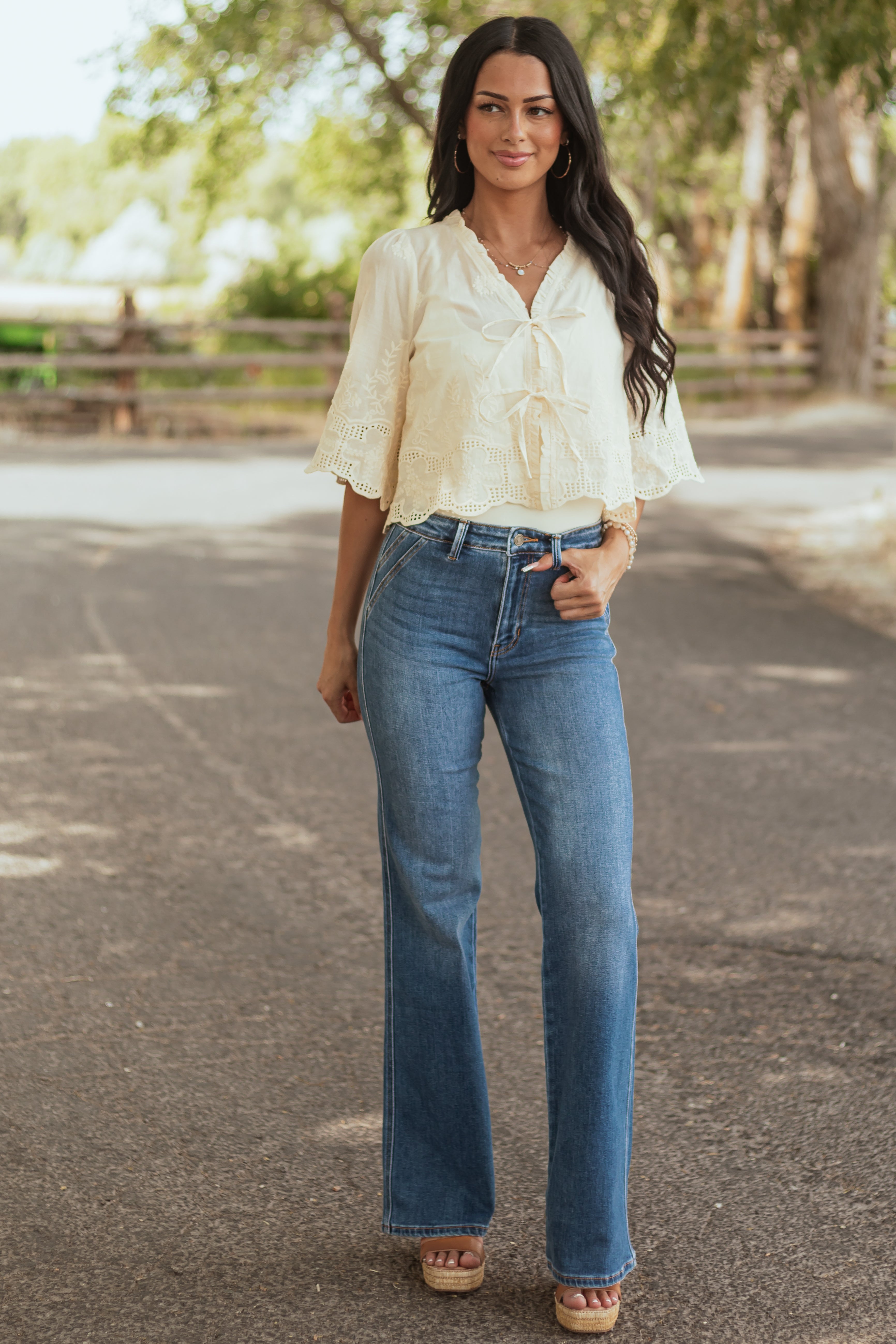 KanCan Medium Wash Ultra High Rise Flare Jeans