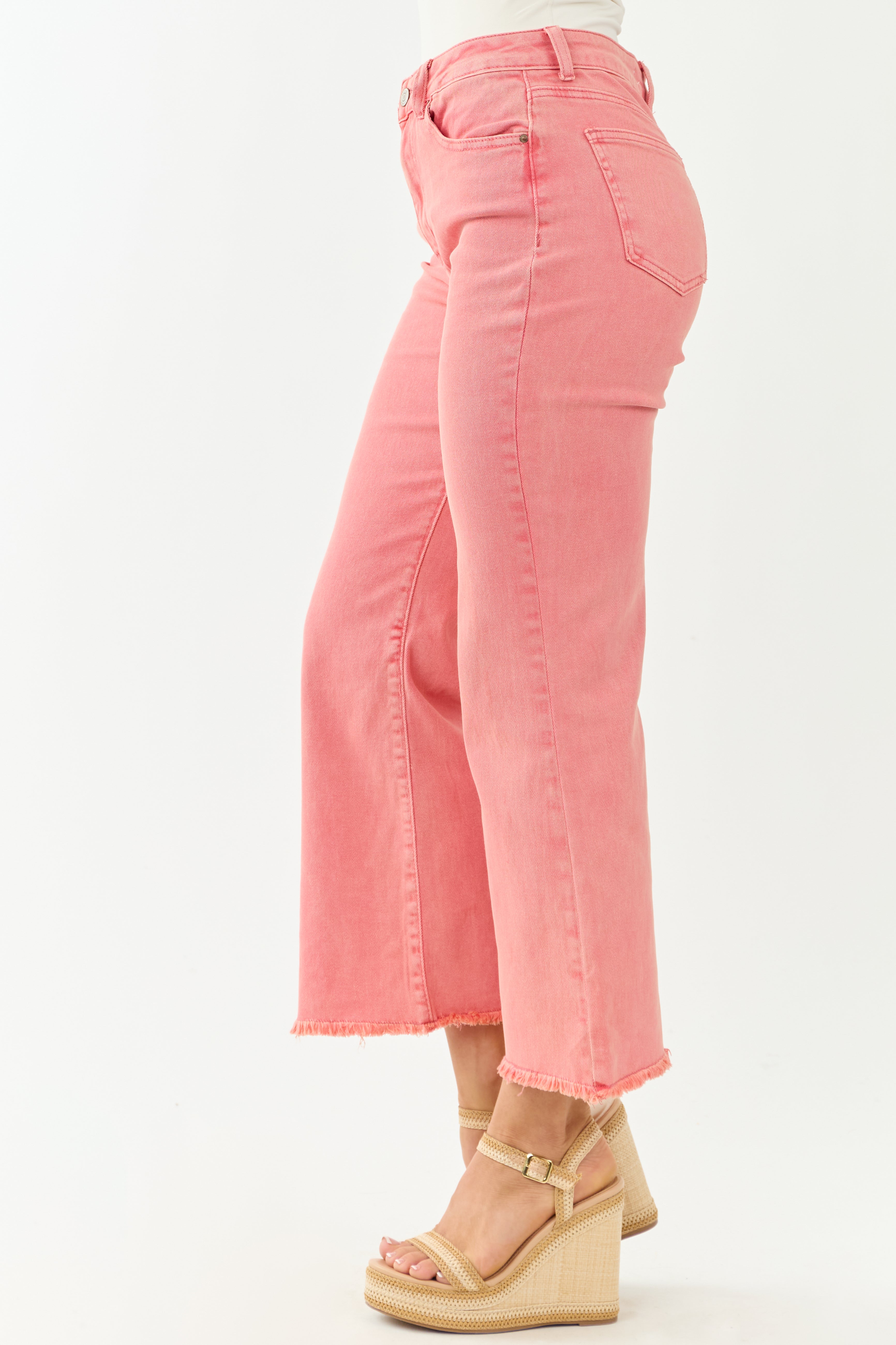 Watermelon Stretchy Acid Wash Bootcut Jeans